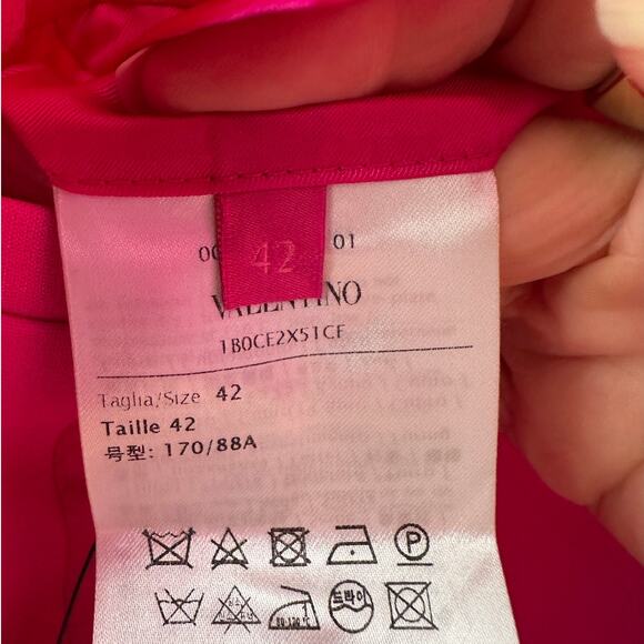 Valentino Pink Jumpsuit & Blazer Set Women IT 46/42 Strapless Wide Leg - Picture 9 of 16